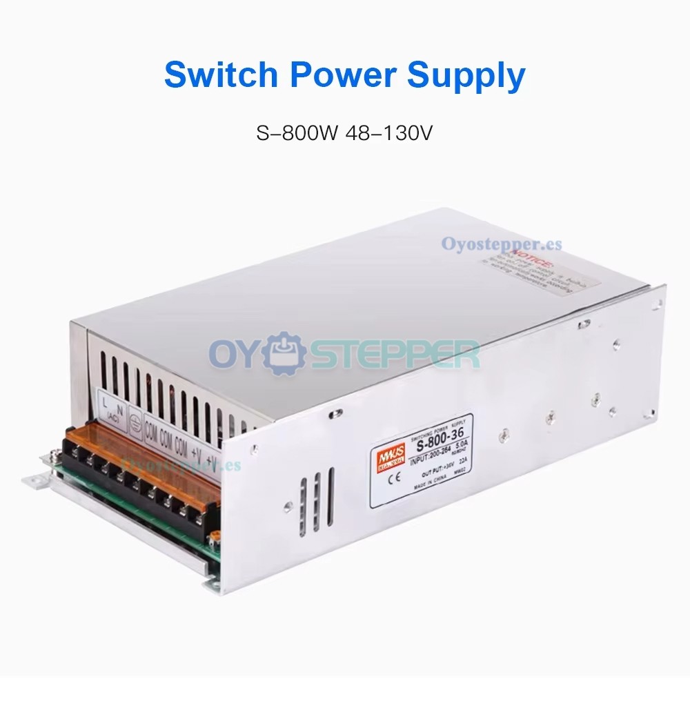 MeanWell S-800 Fuente de alimentaci&oacute;n conmutada CNC de 800W 48&ndash;130V y salida &uacute;nica